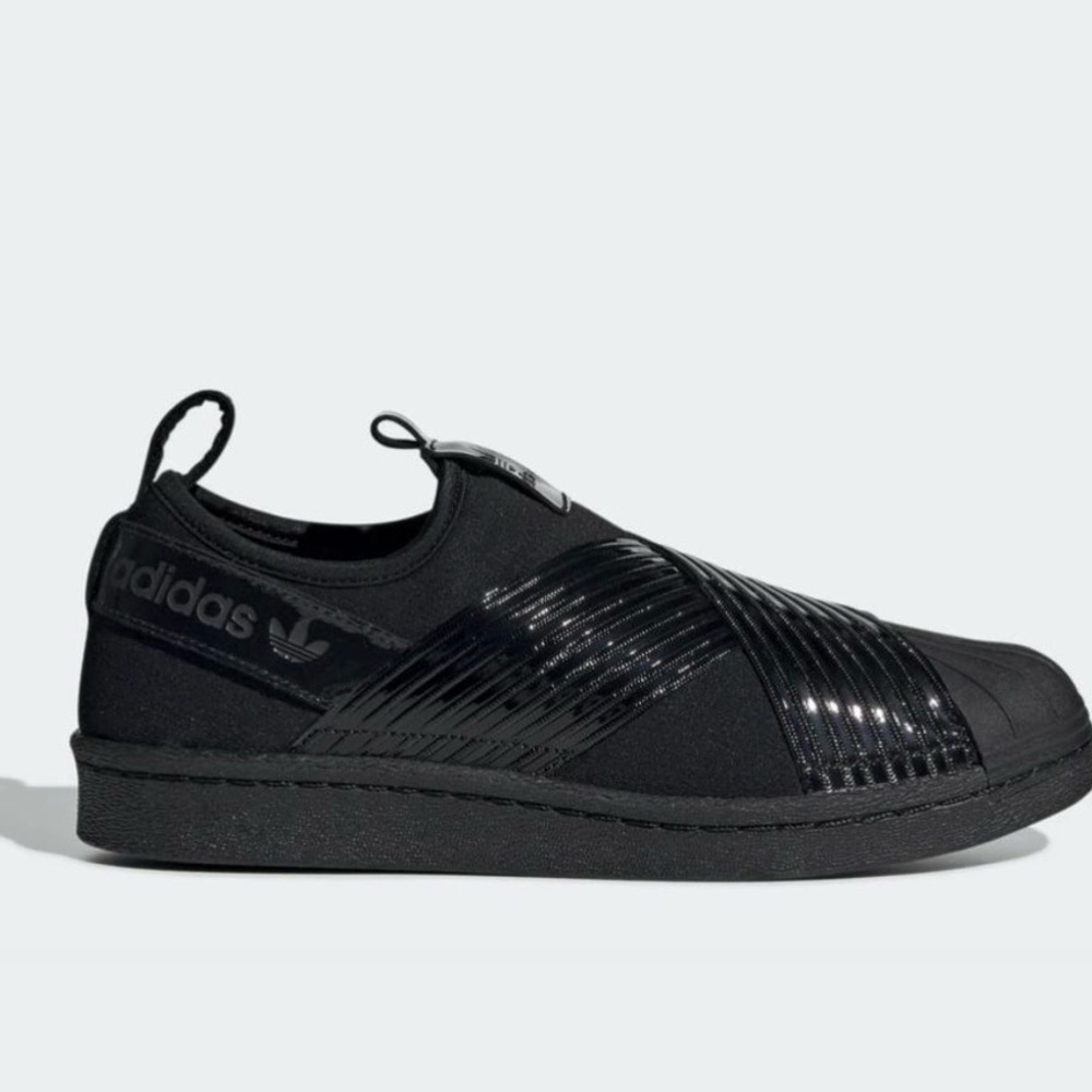 Adidas Women's Originals Superstar All Core Black Slip-On Shoes Sneakers Size 6